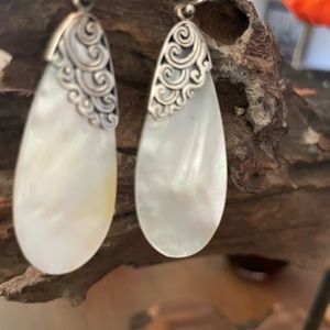 Mother of pearl and sterling earrings